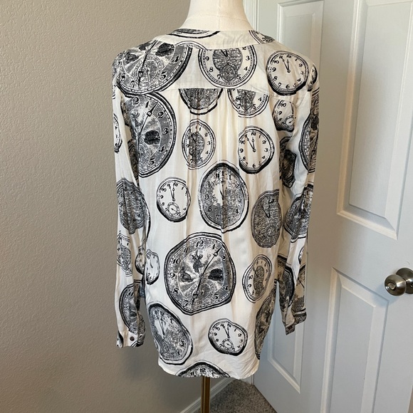 Anthropologie Black and White Graphic Blouse - Picture 4 of 4